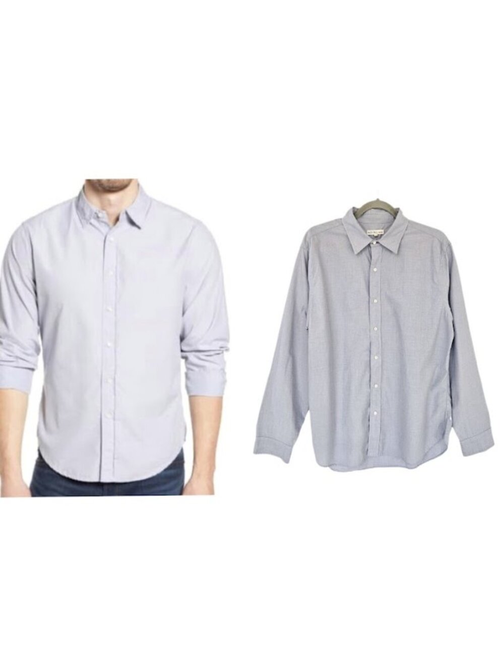 Alex Mill Button Down Shirt 100% Cotton Wash & Go Gray Blue L